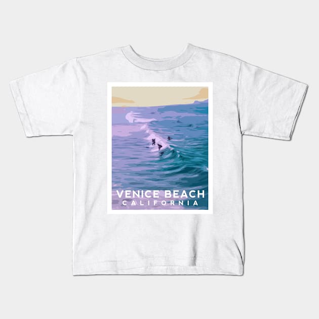 Venice Beach - California Kids T-Shirt by typelab